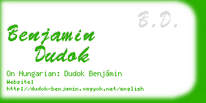 benjamin dudok business card