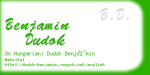 benjamin dudok business card